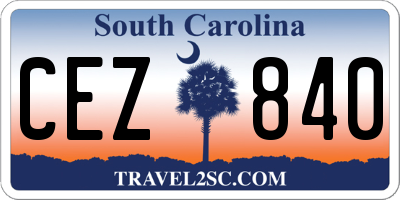 SC license plate CEZ840