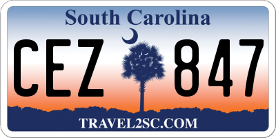 SC license plate CEZ847