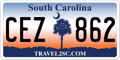 SC license plate CEZ862