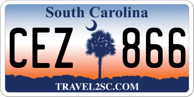 SC license plate CEZ866