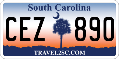 SC license plate CEZ890