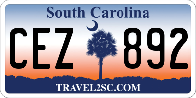 SC license plate CEZ892