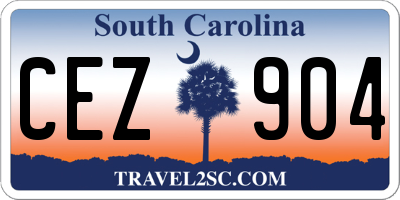 SC license plate CEZ904