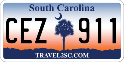 SC license plate CEZ911