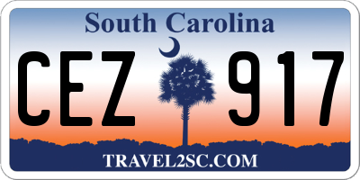 SC license plate CEZ917