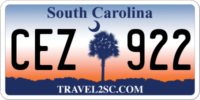 SC license plate CEZ922