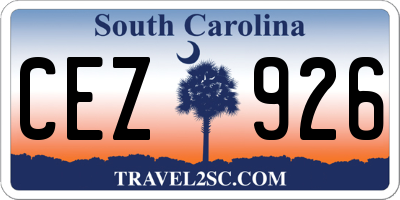 SC license plate CEZ926
