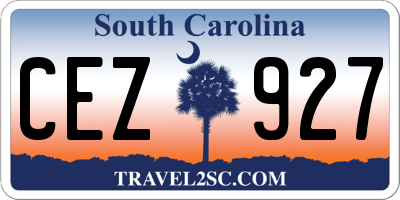SC license plate CEZ927