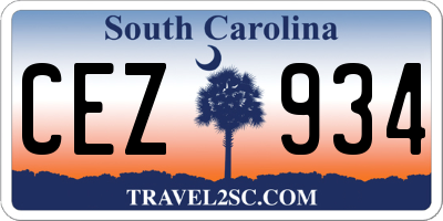 SC license plate CEZ934