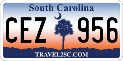 SC license plate CEZ956