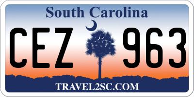 SC license plate CEZ963