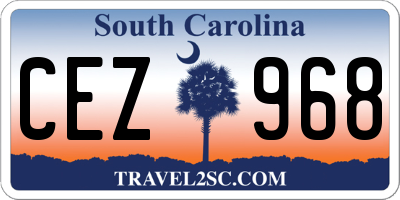 SC license plate CEZ968