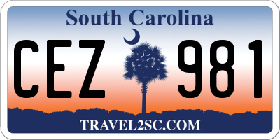 SC license plate CEZ981