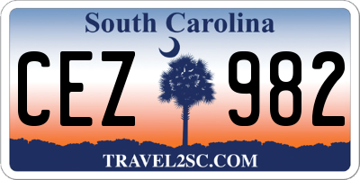 SC license plate CEZ982