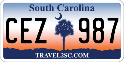 SC license plate CEZ987