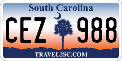 SC license plate CEZ988