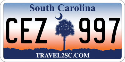SC license plate CEZ997