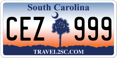 SC license plate CEZ999