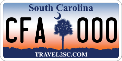 SC license plate CFA000