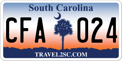 SC license plate CFA024
