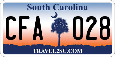 SC license plate CFA028