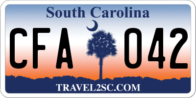 SC license plate CFA042