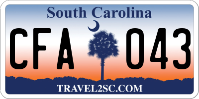 SC license plate CFA043