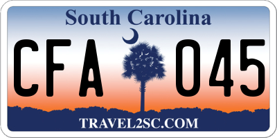 SC license plate CFA045