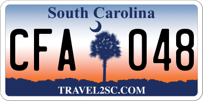SC license plate CFA048
