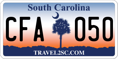 SC license plate CFA050