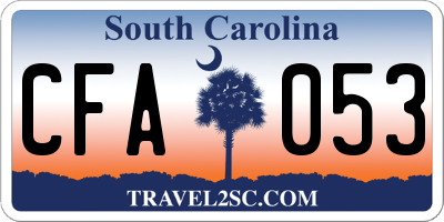 SC license plate CFA053