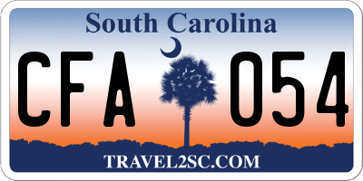 SC license plate CFA054