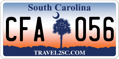 SC license plate CFA056