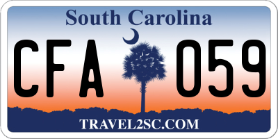 SC license plate CFA059