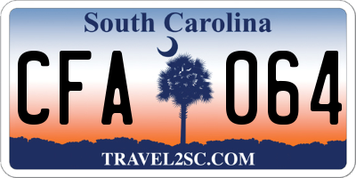 SC license plate CFA064