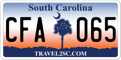 SC license plate CFA065