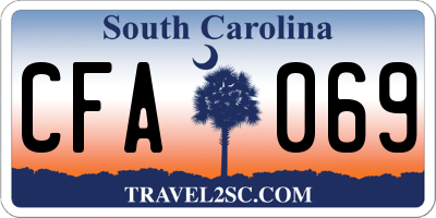 SC license plate CFA069