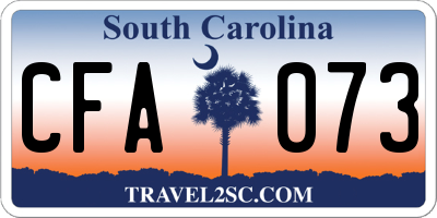 SC license plate CFA073