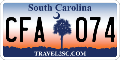 SC license plate CFA074