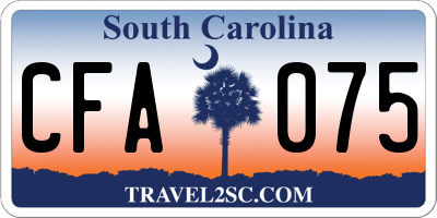 SC license plate CFA075