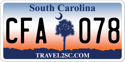 SC license plate CFA078