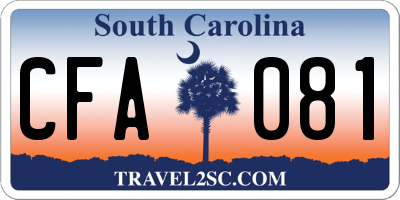SC license plate CFA081