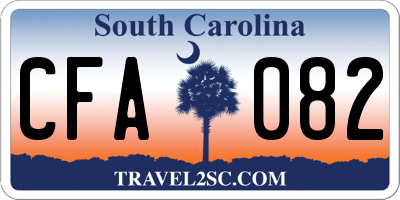 SC license plate CFA082