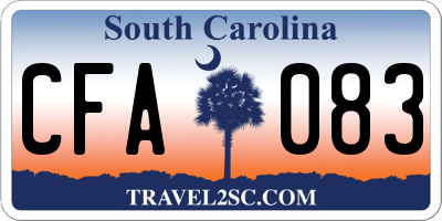 SC license plate CFA083