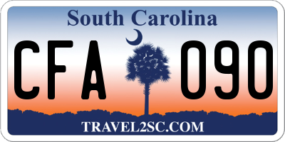 SC license plate CFA090