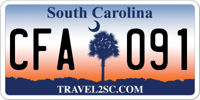 SC license plate CFA091