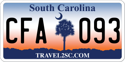 SC license plate CFA093