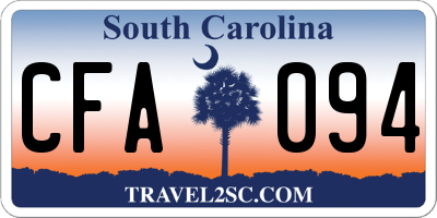 SC license plate CFA094