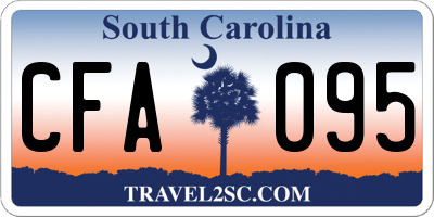 SC license plate CFA095