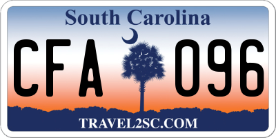 SC license plate CFA096
